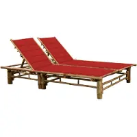 vidaXL Bain de soleil 2 personnes avec coussins en bambou