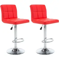 vidaXL Tabouret de bar 2 pcs. Simili cuir rouge