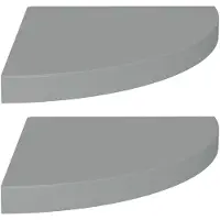 vidaXL Étagères d'angle flottantes 2 pcs gris 35x35x3,8 cm MDF