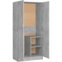 vidaXL Armoire gris béton 82,5x51,5x180 cm Bois composite