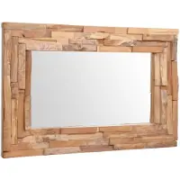 vidaXL Miroir décoratif Teck 90x60 cm Rectangulaire