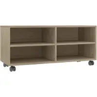 vidaXL Meuble TV avec roulettes Chêne sonoma Bois d'ingénierie800183