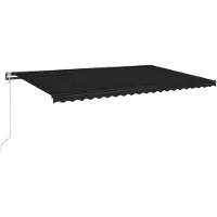 vidaXL Store automatique avec LED & capteur de vent 500x350 cm Anthracite