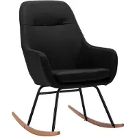 vidaXL Chaise à bascule Noir Tissu