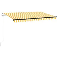 vidaXL Store automatique rétractable 450x300 cm jaune et blanc