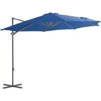 vidaXL Parapluie avec mât en acier 300 cm bleu azur