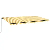 vidaXL Store manuel rétractable avec LED 600x350 cm jaune & blanc