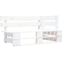 vidaXL Banc d'angle palette de jardin bois blanc