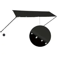vidaXL Auvent rétractable avec LED 350x150 cm Anthracite