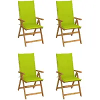 vidaXL Chaise à haut dossier Réglable 4 pièces avec coussins Bois massif Acacia