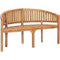 vidaXL Banc de jardin en forme de banane 151 cm Teck solide