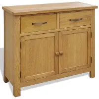 vidaXL Buffet 90 x 33,5 x 83 cm Bois de chêne massif