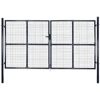 vidaXL Portail de jardin grillagé en acier galvanisé gris 300 x 200 cm