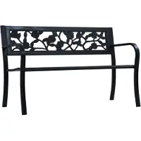 vidaXL Banc de jardin 125 cm noir acier