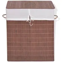 vidaXL Panier à linge rectangulaire Bambou Marron