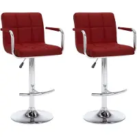 vidaXL Tabouret de bar 2 pcs. Simili cuir rouge vin