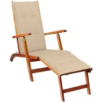 vidaXL Chaise longue avec repose-pieds et support en bois massif d'acacia