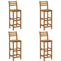 vidaXL Tabouret de bar 4 pcs. bois massif acacia