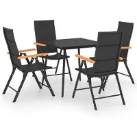 vidaXL Ensemble de jardin 5 pièces noir et brun