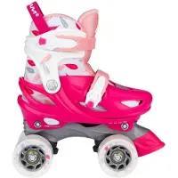 Nijdam Filles, Patins à roulettes, 8716404327828 (25, 28), Pink, Blanc, Rose, Argent