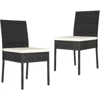 vidaXL Chaises de jardin 2 pcs. Poly rotin noir