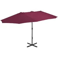 vidaXL Parasol "Neukyhna" en polyester rouge bordeaux. Dimensions (L/L/H) 460x270x246 cm