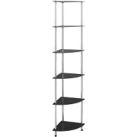 vidaXL Étagère à 6 niveaux Noir 30x30x160 cm Verre trempé