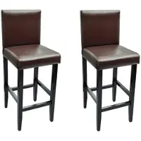 vidaXL Tabouret de bar 2 pcs. Simili cuir marron foncé