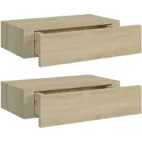 vidaXL Étagères à tiroirs murales 2 pcs chêne 40x23,5x10 cm MDF