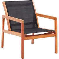 vidaXL Chaise de jardin Noir Bois d'eucalyptus solide et textilène