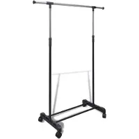 vidaXL Port-manteau réglable 4 roulettes 1 rail d'accrochage