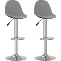 vidaXL Tabouret de bar 2 pcs. Tissu gris