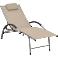 vidaXL Chaise longue Textilène et aluminium Crème