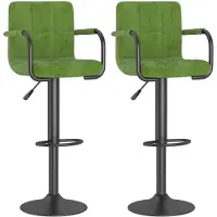 vidaXL Tabouret de bar 2 pcs. velours vert clair