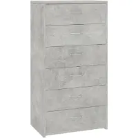 vidaXL Sideboard avec 6 tiroirs gris béton 50x34x96 cm Bois composite