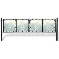 vidaXL Portail de clôture noir à une porte 300x100 cm
