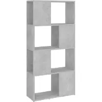 vidaXL Bibliothèque/Séparateur de pièce Gris béton 60x24x124,5 cm