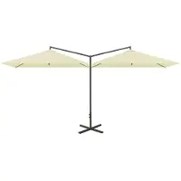 vidaXL Parasol Double avec Stahlpol 600x300 cm Sandkoloriert