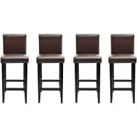 vidaXL Tabouret de bar 4 pcs. Marron foncé similicuir