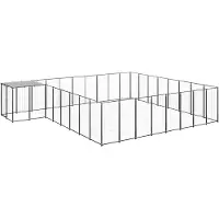 vidaXL Chenil noir 20,57 m² Acier