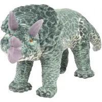 vidaXL Peluche Triceratops debout Peluche verte XXL