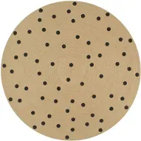 vidaXL Tapis fait à la main Jute avec imprimé à pois 120 cm