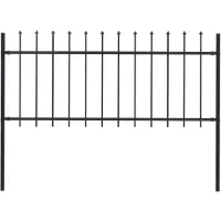 vidaXL Clôture de jardin avec dessus en lance Acier 1,8 m Noir144924