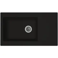 Stradour Evier cuisine a encastrer 1 grand bac + 1 égouttoir Einna - Résine --- 86 x 50 cm - Noir