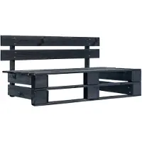 vidaXL Banc de jardin en bois pour palettes Noir