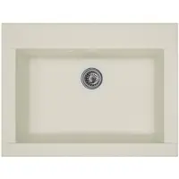 Generique Stradour evier cuisine a encastrer 1 bac sans égouttoir hexo - résine - 66 x 50 cm - blanc