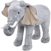 vidaXL Peluche Éléphant Debout Peluche Gris XXL