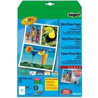 Sigel InkJet Ultra Photo Paper IP677 - Brillant - blanc brillant - A4 (210 x 297 mm) - 260 g/m² - 20 feuille(s) papier photo