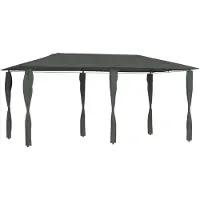 vidaXL Pavillon avec couvertures de poteaux 3x6x2,6 m Anthracite 160 g/m