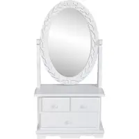 vidaXL Coiffeuse avec miroir pivotant ovale MDF